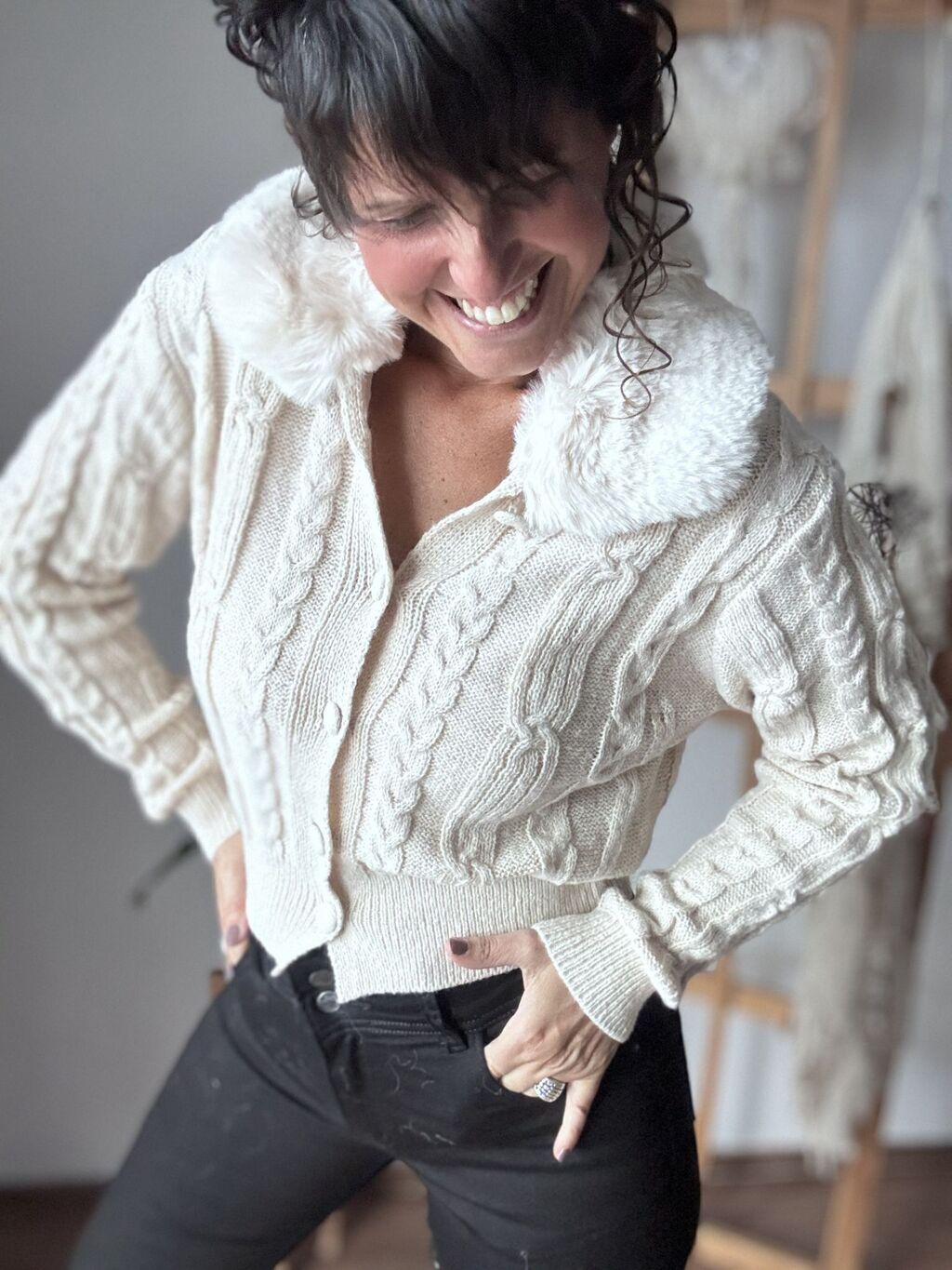 Campera Hilo con Piel