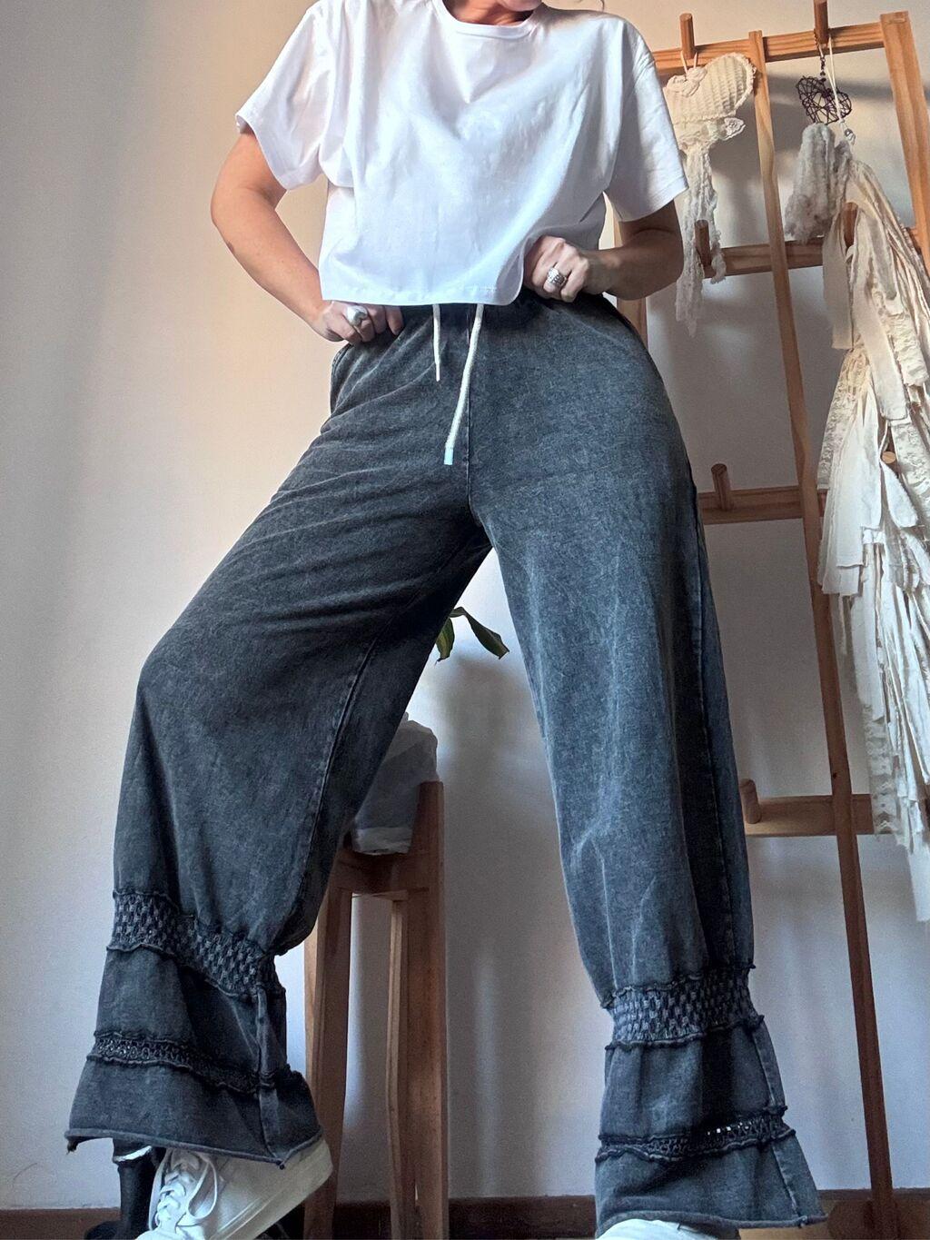 Wide Leg Broderi
